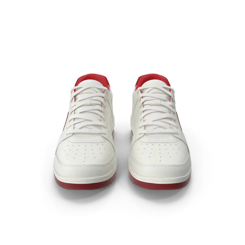 Beyaz Sneaker Kırmızı Detaylı