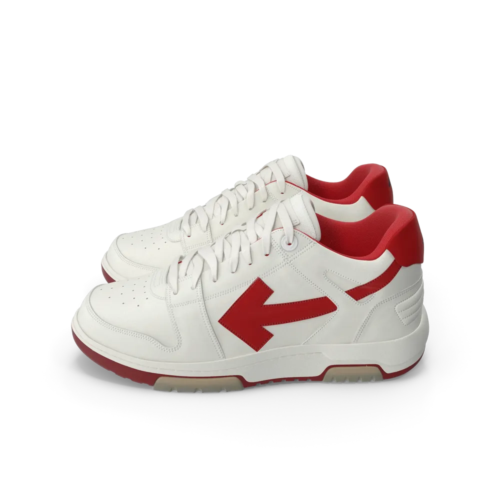 Beyaz Sneaker Kırmızı Detaylı
