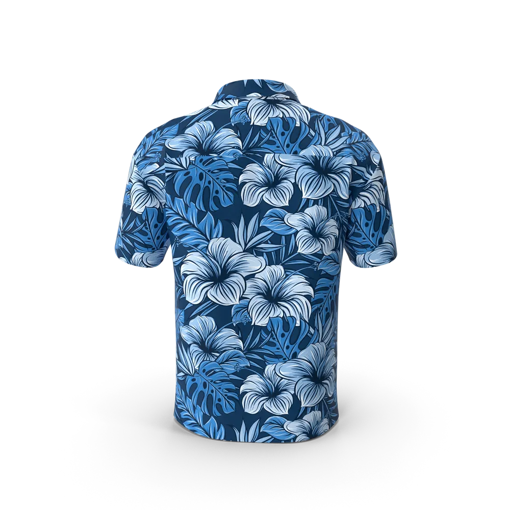 Hawaii Desenli Gömlek Mavi